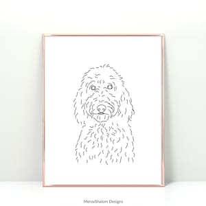 Goldendoodle Line Art Print - INSTANT DOWNLOAD