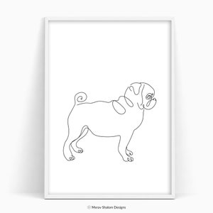 Stampa artistica della linea Pug - DOWNLOAD immediato