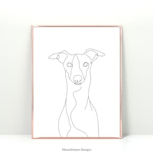 Stampa artistica della linea levriero italiano - DOWNLOAD immediato