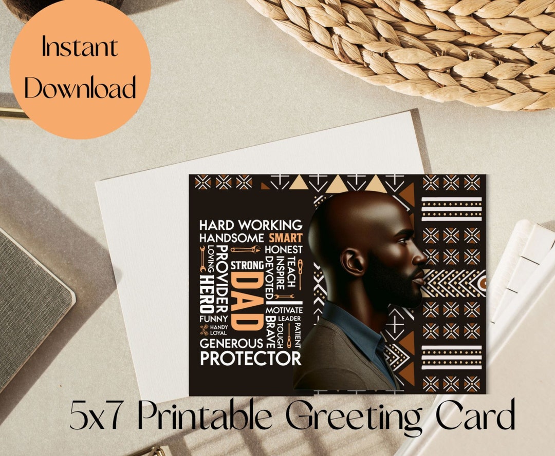 Strong Dad Printable African American Father's Day Card Black Man ...