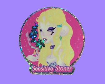 Sensitive Stoner Glitter Sticker