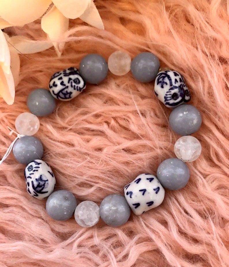 Crackle Quartz and Obsidian Paris Bracelet