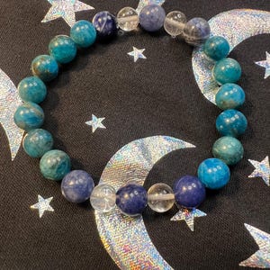 Apatite, Sodalite, and clear Quartz Bracelet stomach and weight loss.