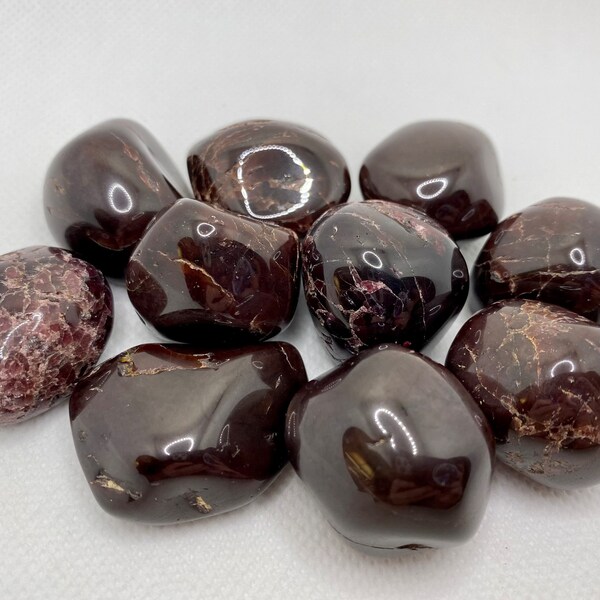 Shiny Tumbled Garnet for abundance and prosperity