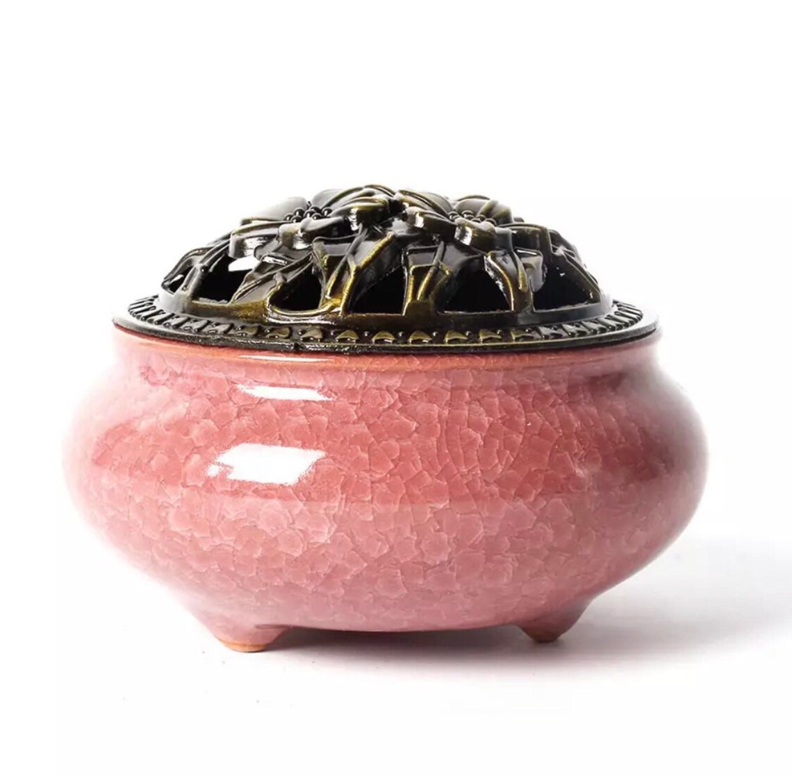 Shiny Glazed Ceramic Incense Burner Bowl 15 FREE Incense Etsy