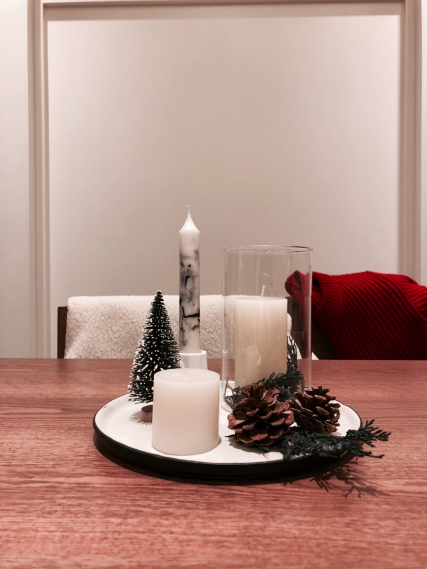 Taper Candle Marble Taper Candle White Soy Wax Candle for Etsy