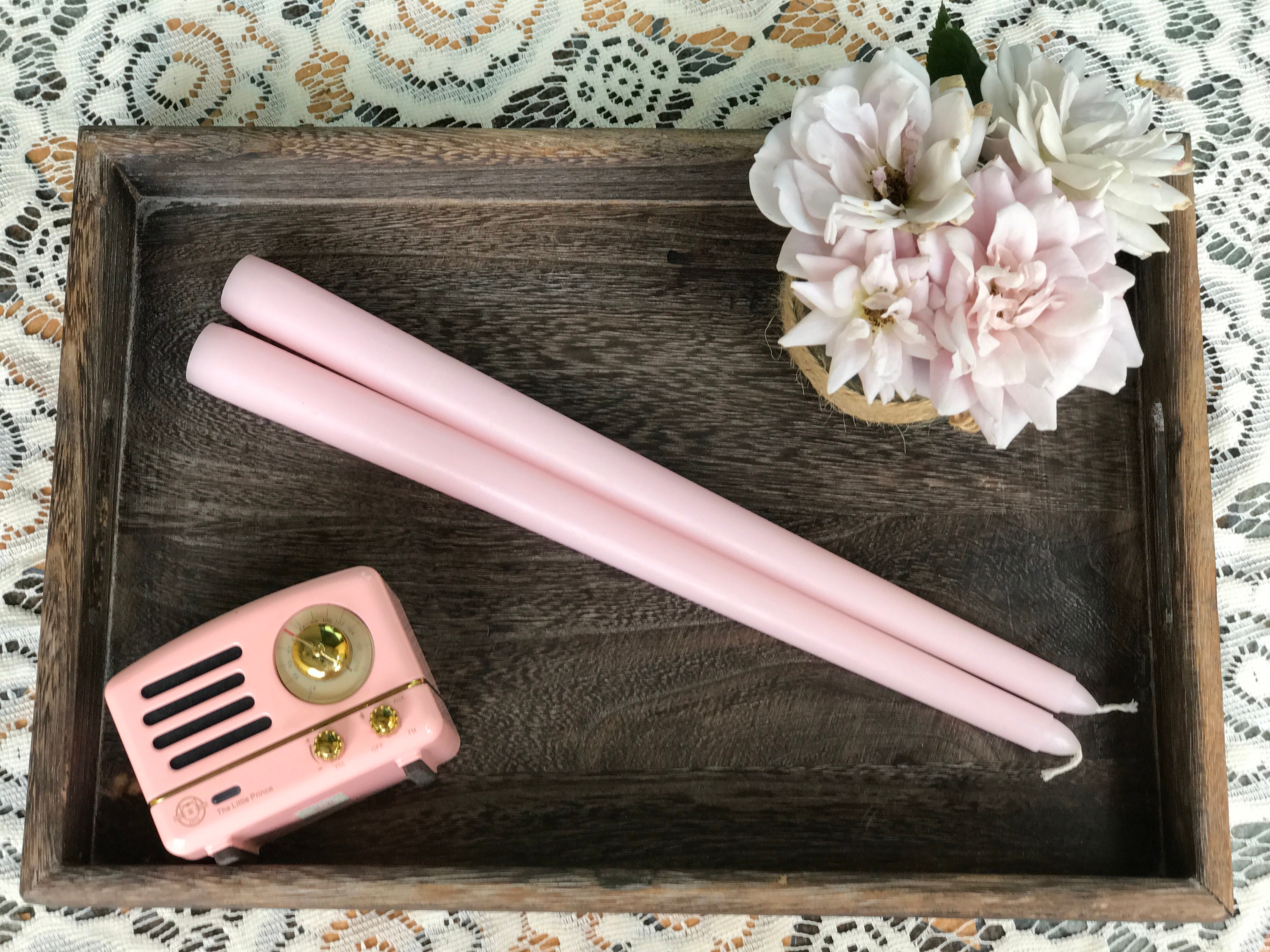 Set of 4 Taper Candle 12 Baby Pink Blush Pink Long Etsy