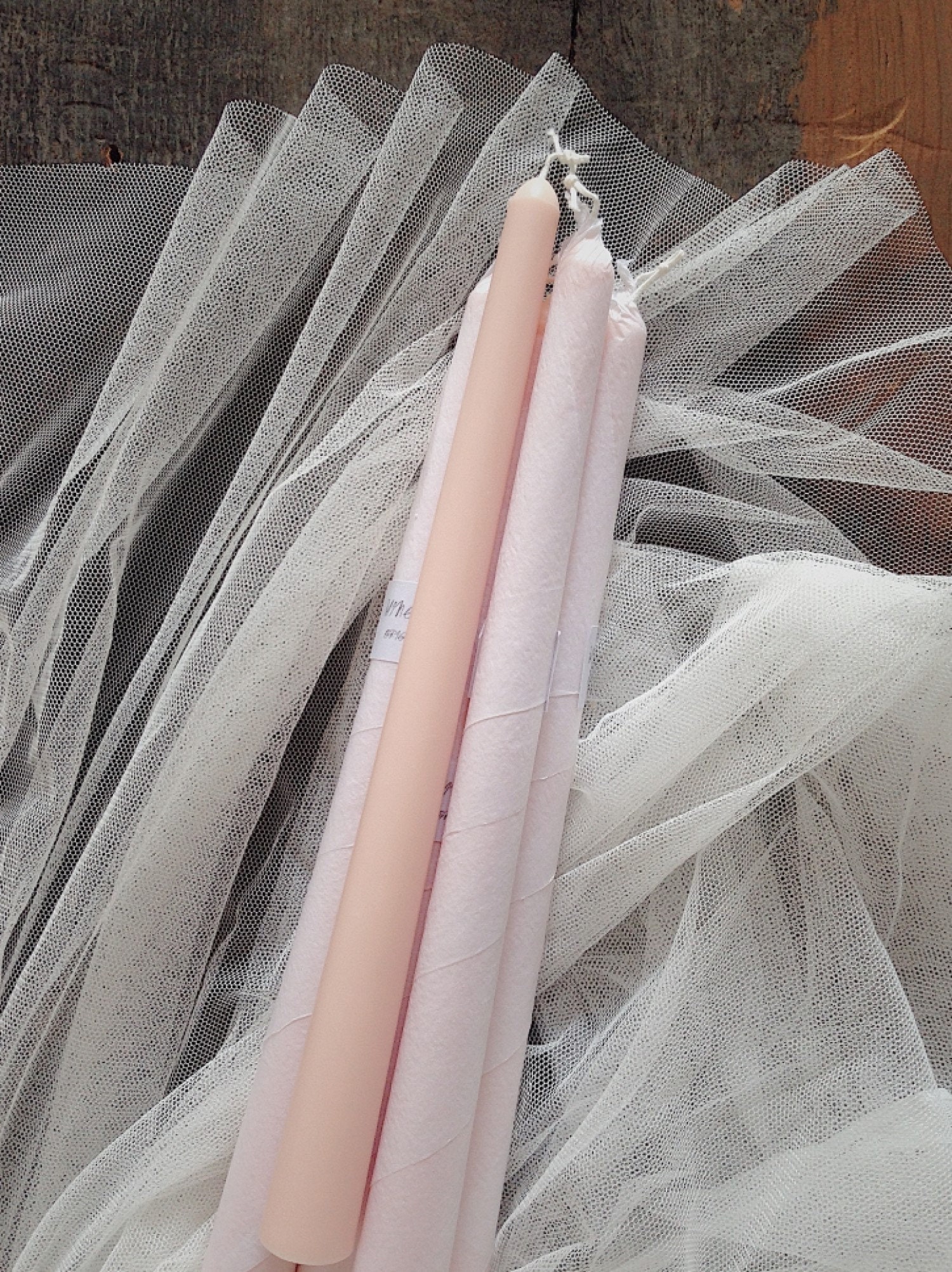 Taper Candle Soft Blush Pink Taper Candle Pink Soy Wax Etsy