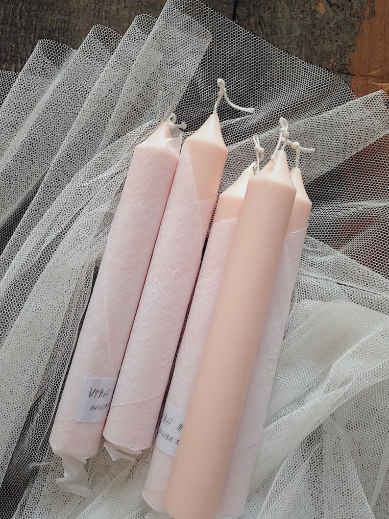 Taper Candle Soft Blush Pink Taper Candle Pink Soy Wax Etsy Australia