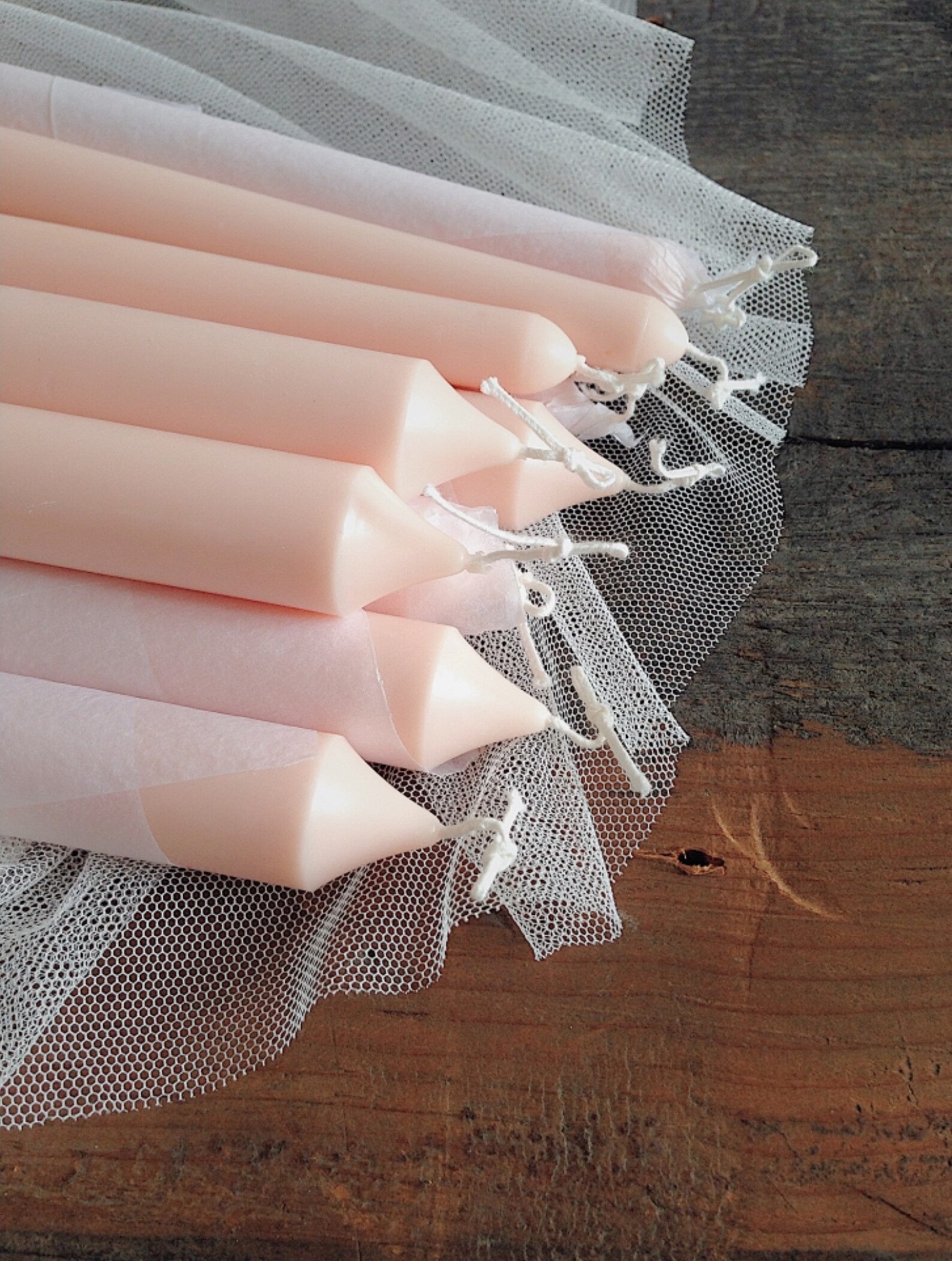 Taper Candle Soft Blush Pink Taper Candle Pink Soy Wax Etsy