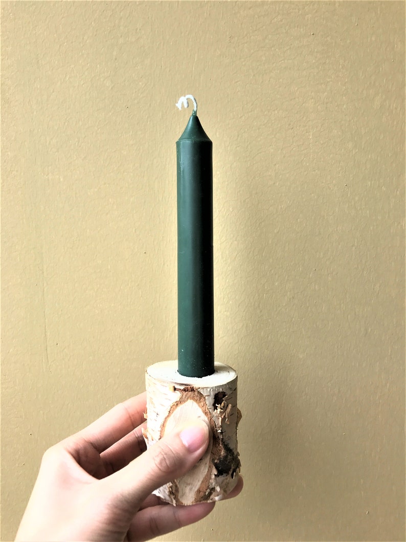 Set of 5 Wood Taper Candle Holder in Various Size Wood Etsy