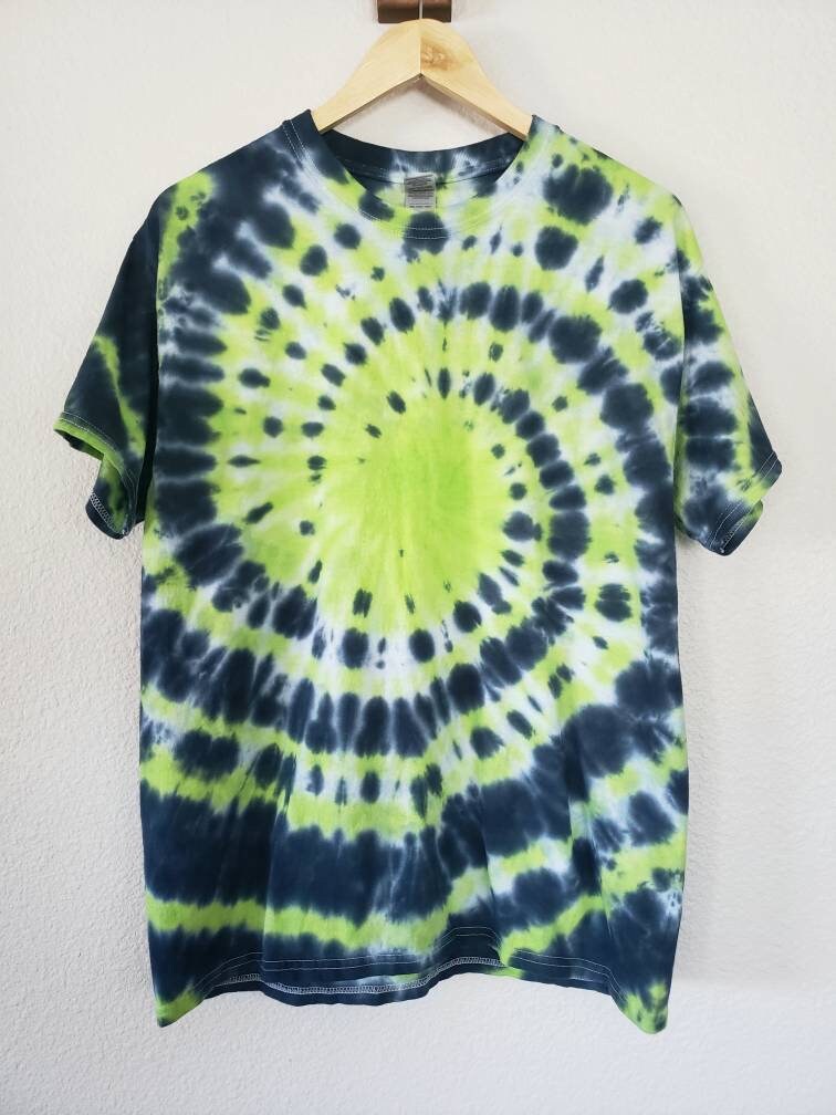 Green and black tie dye tshirt Etsy