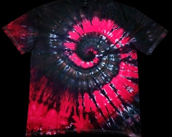 XL Black and Pink Ice Tie Dye T-shirt