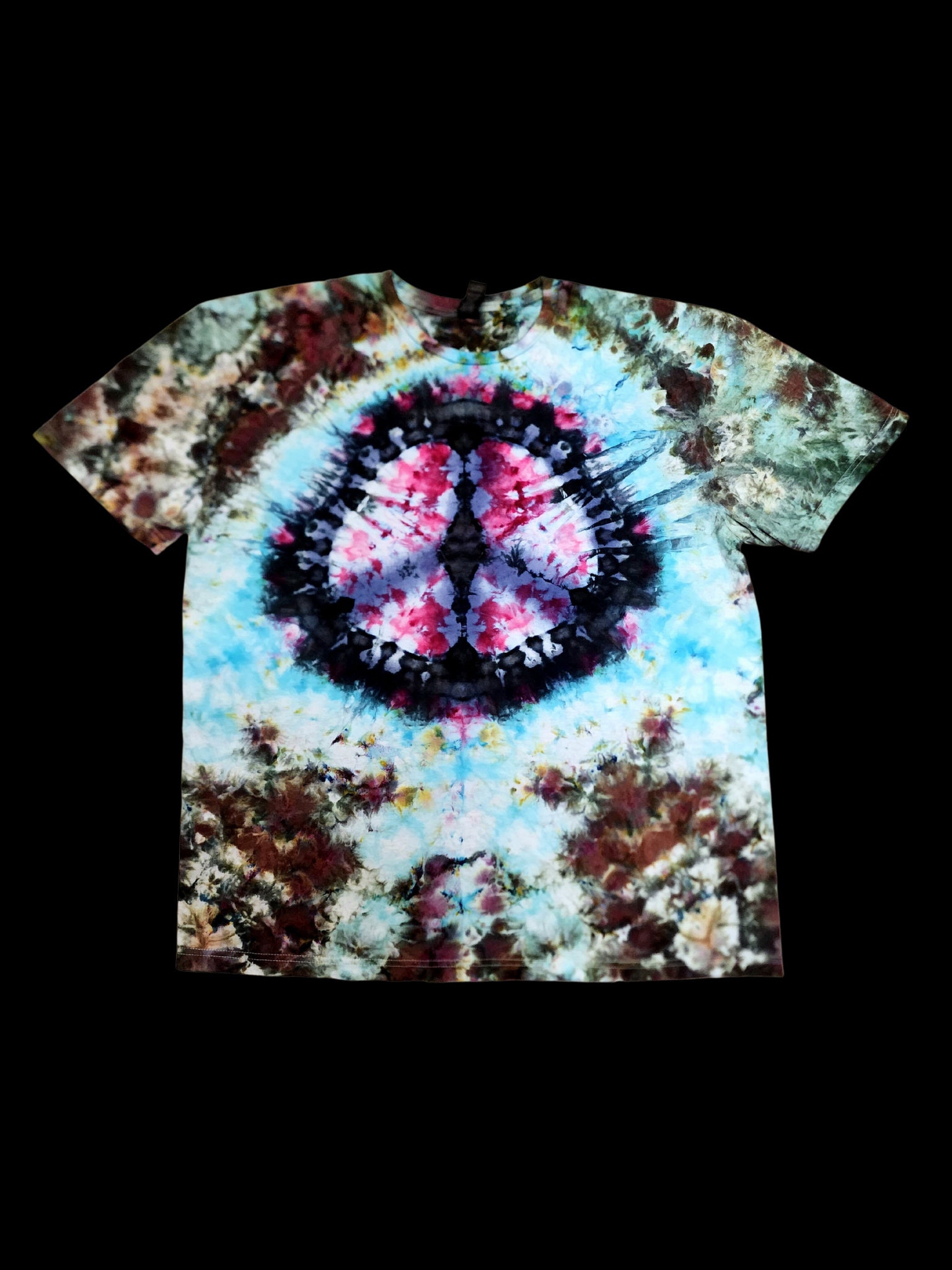 XL Peace Sign Ice Dye T-shirt