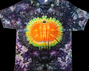 XL Halloween Pumpkin Ice Tie Dye T-shirt