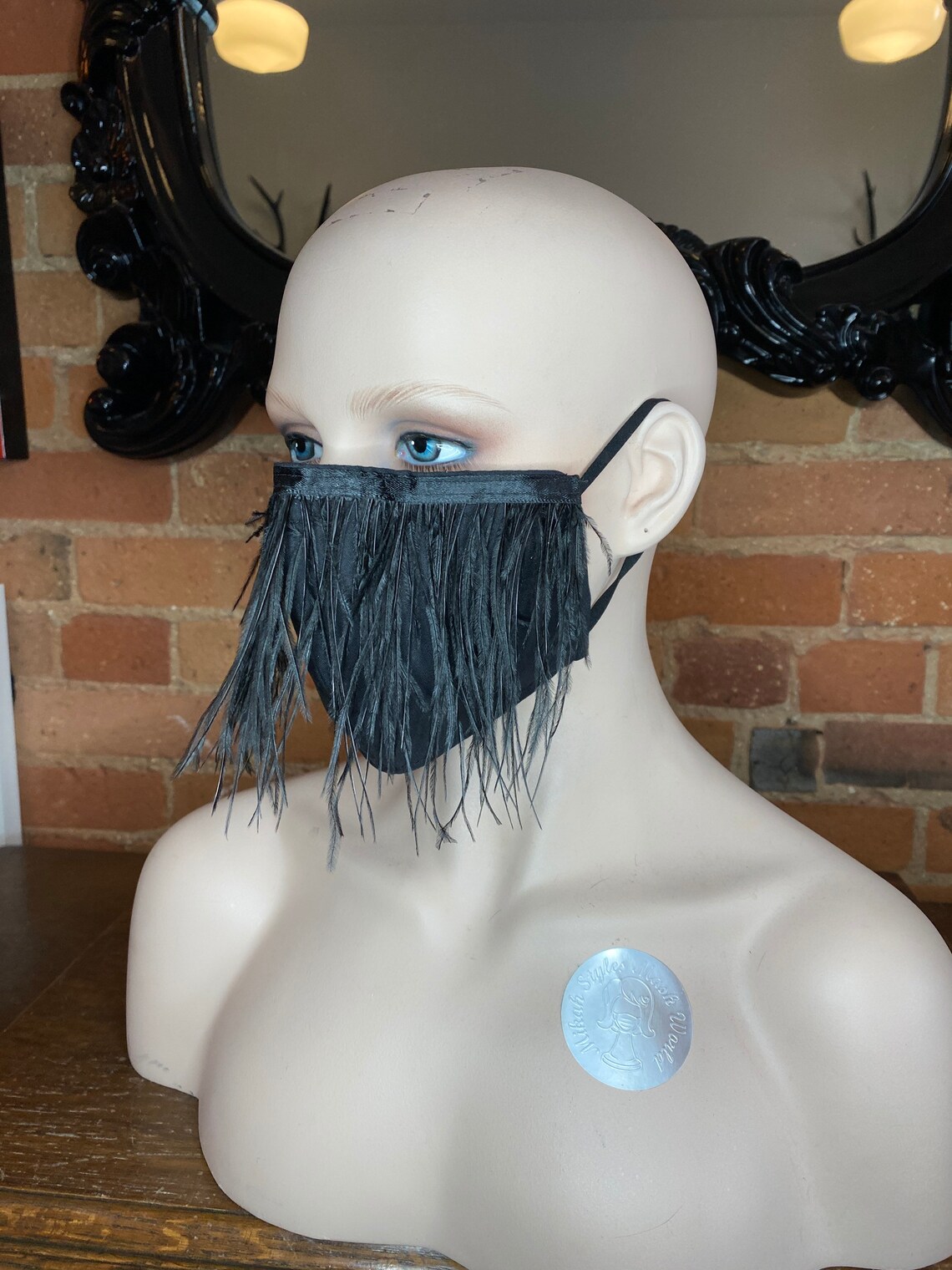 Ostrich feather face mask Etsy