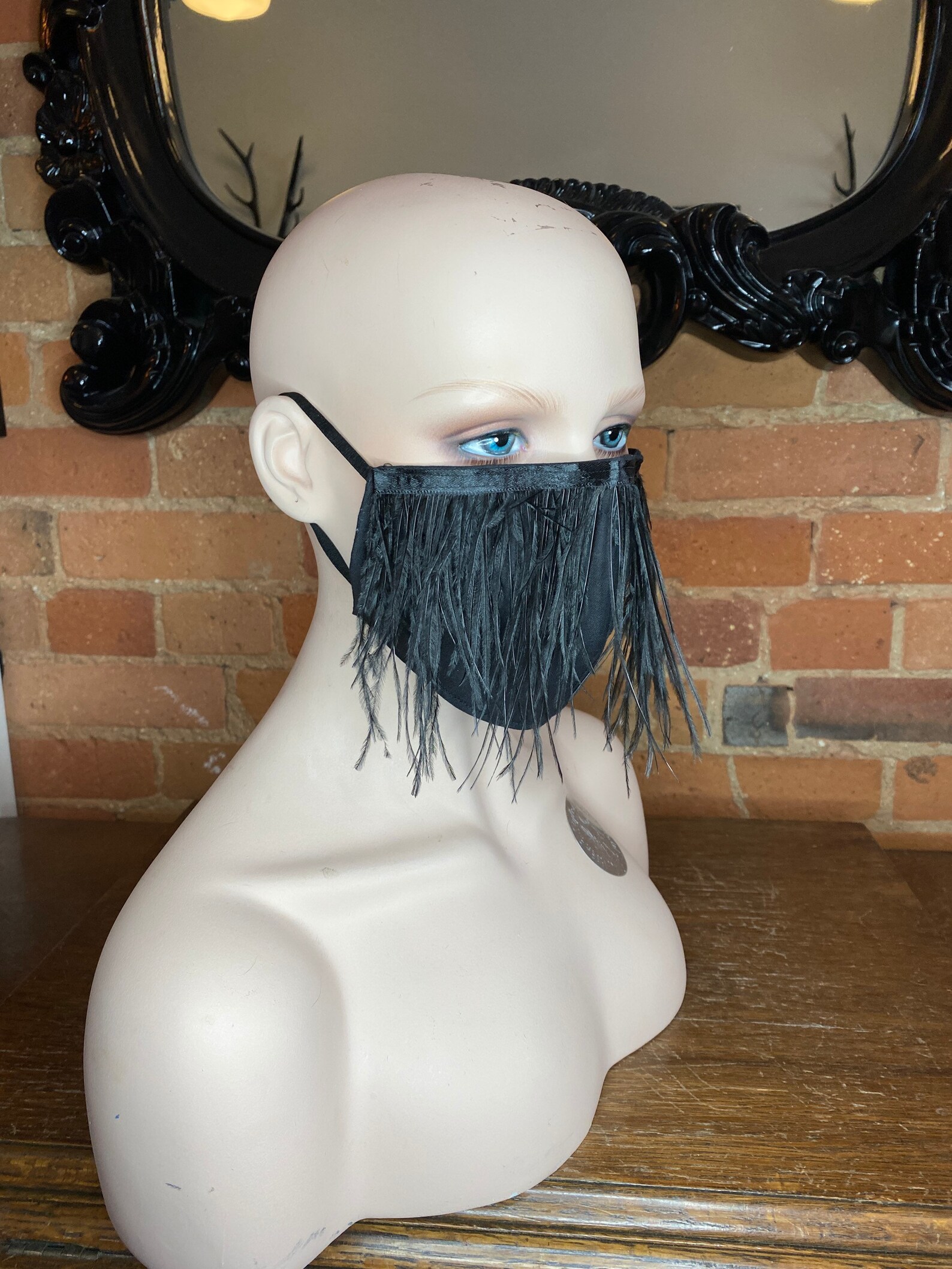 Ostrich feather face mask Etsy