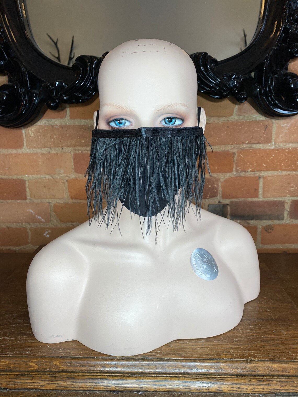 Ostrich feather face mask Etsy