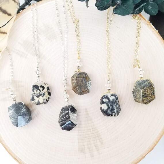 Silver Leaf Jasper Necklace With Herkimer Diamond Reiki Etsy Silver Leaf Jasper Necklace With Herkimer Diamond Reiki Etsy