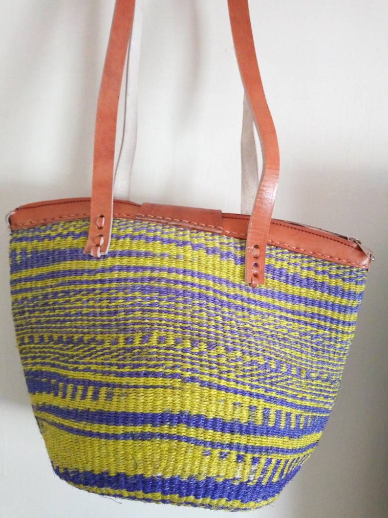 African Woven Sisal Bag Woven Beach Bag Woven Shoulder Bag Etsy