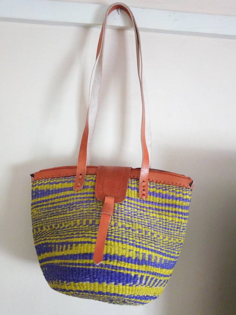 African Woven Sisal Bag Woven Beach Bag Woven Shoulder Bag Etsy