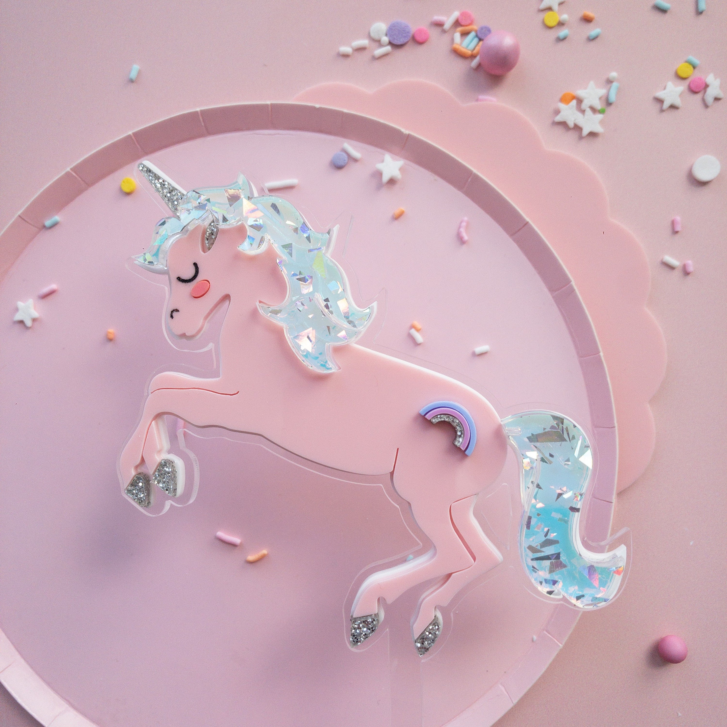 EDATOFLY Unicorno Cake Topper Kit, Decorazioni Torta Unicorno Bambina Cake  Topper Torta Unicorno Kit Topper Unicorno Torta Decorazioni Torta