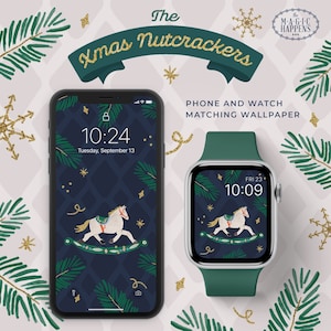 Apple Watch Wallpaper Christmas Nutcracker, Xmas iPhone wallpaper, Apple Watch Face Design in Happy Holiday Theme, Christmas Wallpaper