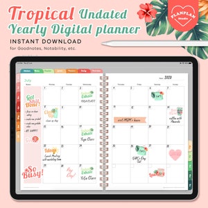 Digital Planner, iPad Planner, Goodnotes Planner, Floral Summer Digital Planner, Undated Digital Journal, Notability, Goodnotes Template
