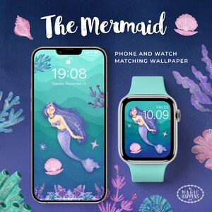 Apple Watch Wallpaper Mermaid Under The Sea Iphone Wallpaper Etsy 日本