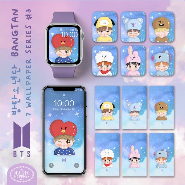 BTS Army Wallpaper Apple Watch Face, Bangtan Boys Phone Wallpaper Apple Watch Face, Kpop Idol Wallpaper, Army Borahae Wallpaper iWatch