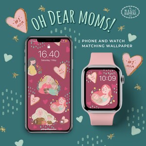Mother&#39;s Day Apple Watch Face, Apple Watch Wallpaper Moms Day, Mother&#39;s Day iPhone Wallpaper, Mother&#39;s Day Gift, Mothers Day Present