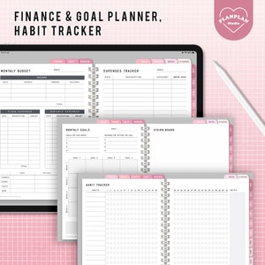 Basic Pink Digital Planner, Pink Blush Color iPad Planner, Undated ...