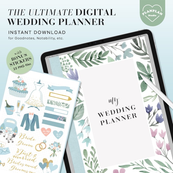 Digital Wedding Planner, Wedding Goodnotes Planner, Wedding Organizer, Wedding Binder Template, Wedding Planner PDF, Goodnotes Planner