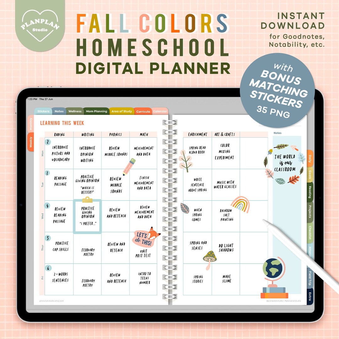 Homeschool Digital Planner, Learning at Home Digital Planner ...