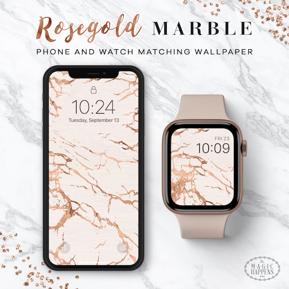 Apple Watch Wallpaper in Rosegold Marble Iphone Wallpaper - Etsy Israel