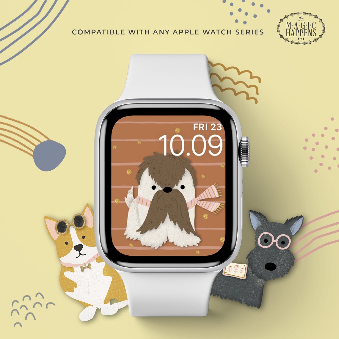 Apple Watch Face Playful Dogs Apple Watch Wallpaper Cute