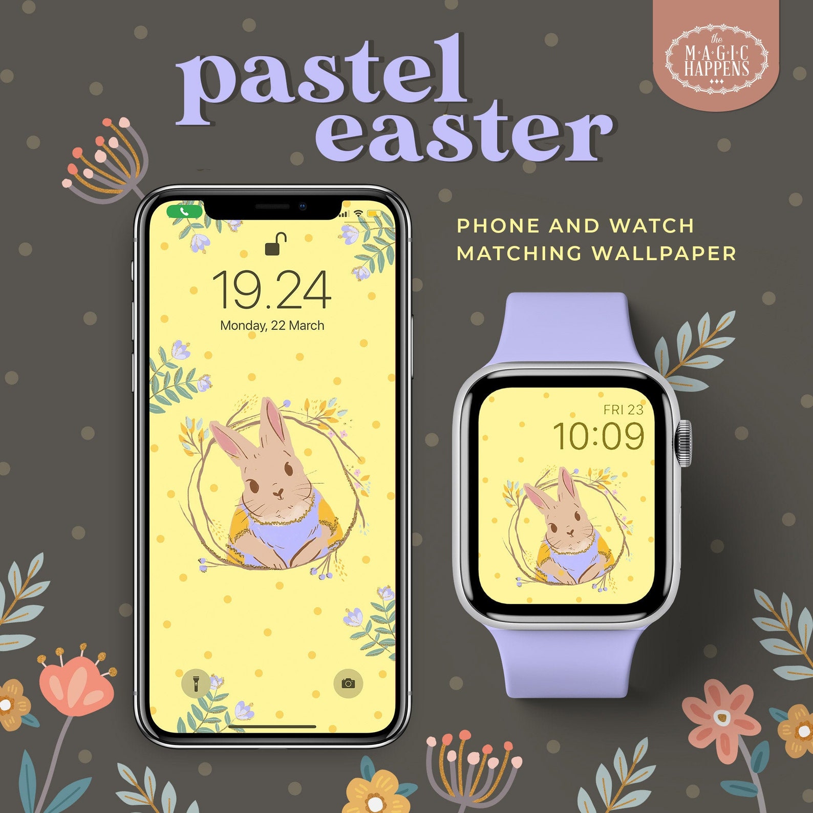 Apple Watch Face Easter Apple Watch Wallpaper in Pastel Etsy