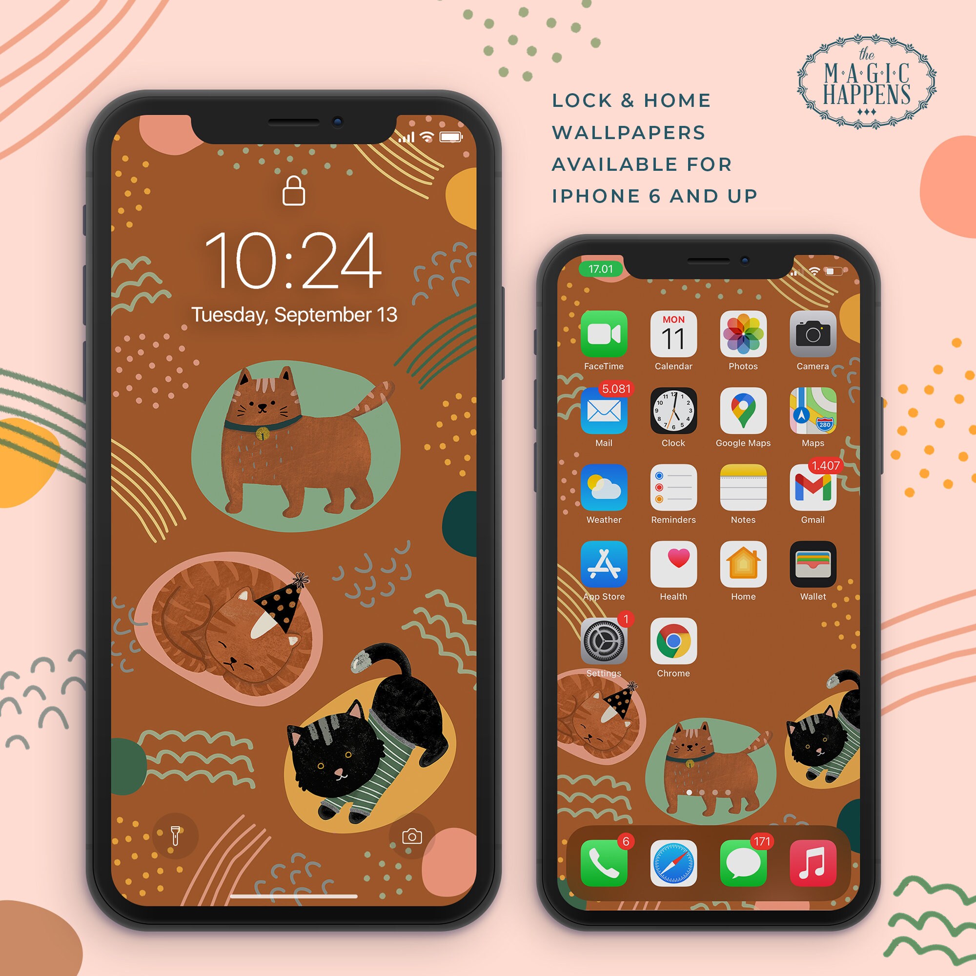 Apple Watch Face Playful Kitty iPhone wallpaper Cat Lady | Etsy