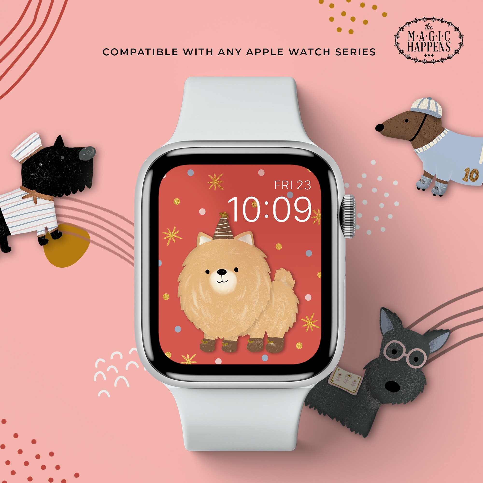 Apple Watch Face Playful Dogs Apple Watch Wallpaper Cute