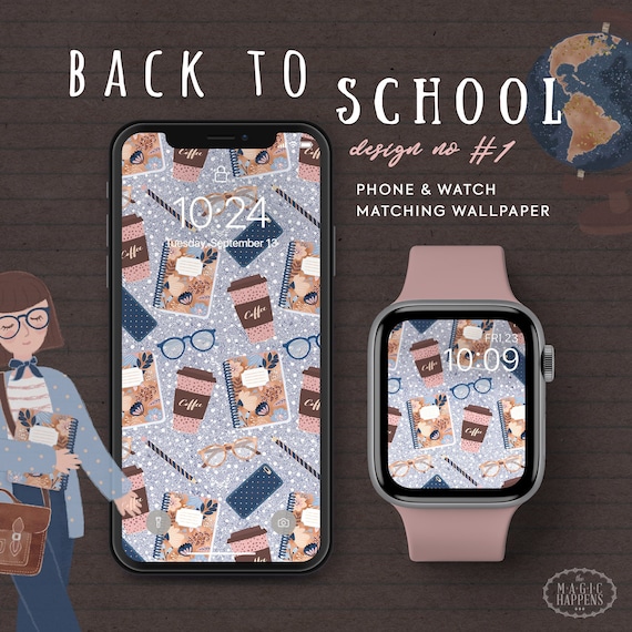 Apple Watch Face Back to School 1 School Apple Watch Wallpaper Study iPhone Wallpaper Student Watchface Design Back to School Wallpaper Etsy