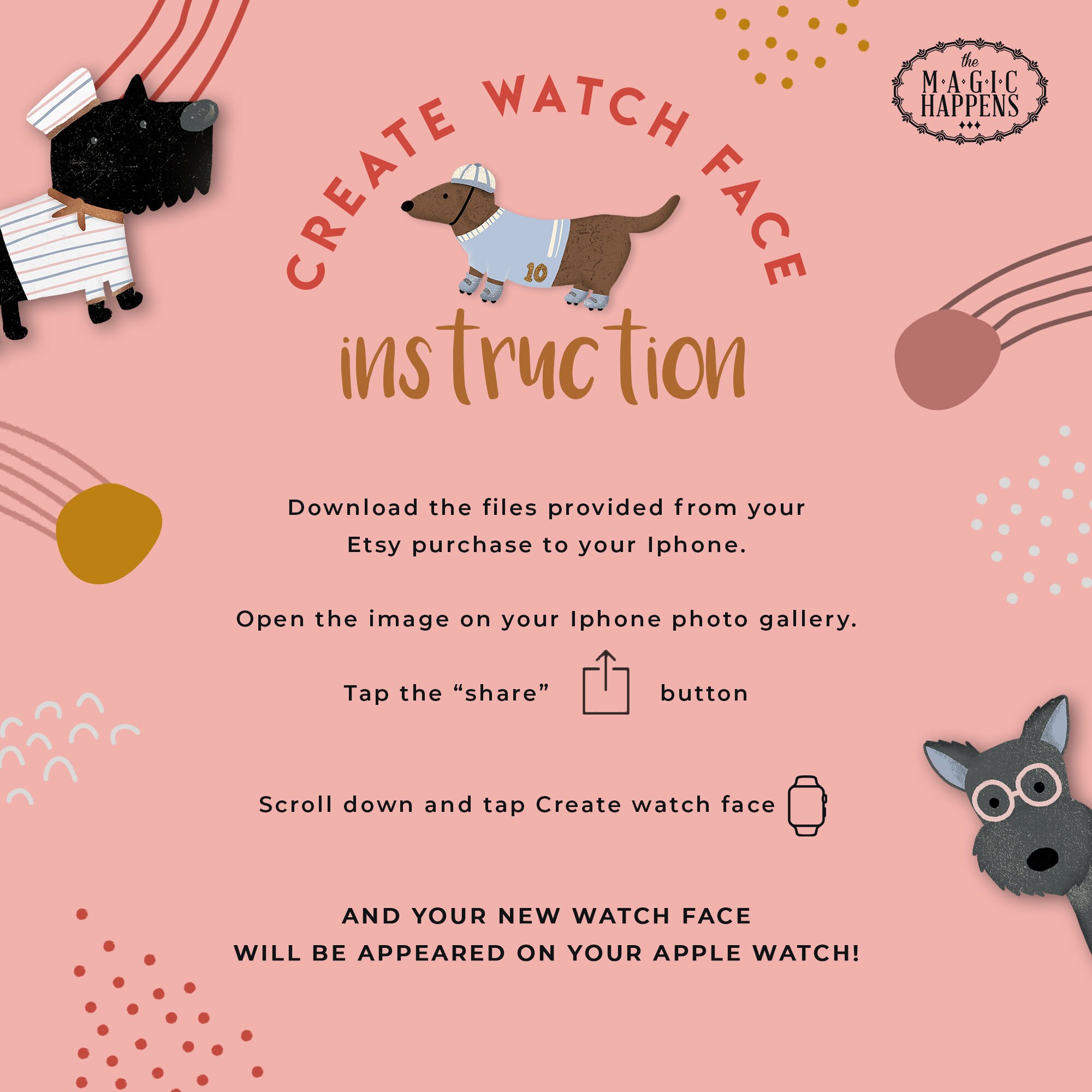 Apple Watch Face Playful Dogs Apple Watch Wallpaper Cute Etsy UK