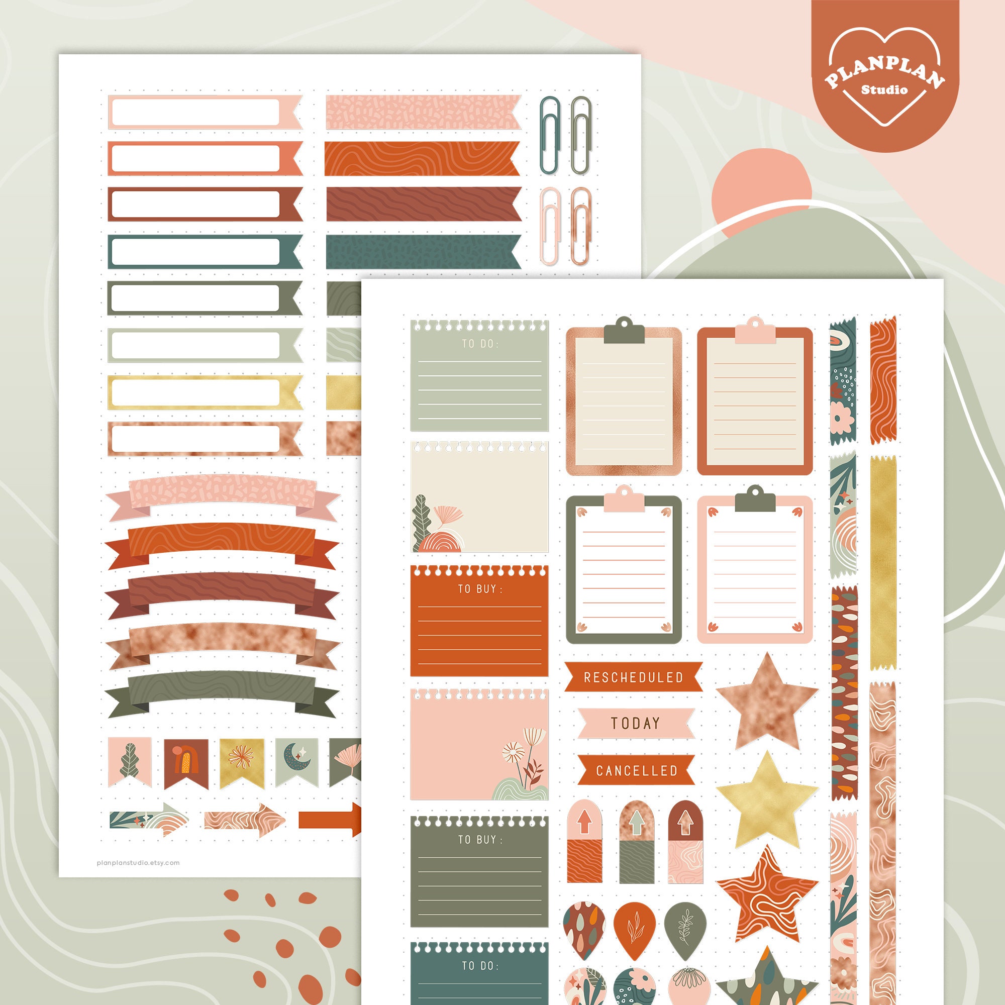 Boho Terracotta Digital Planner Stickers All in One Goodnotes | Etsy