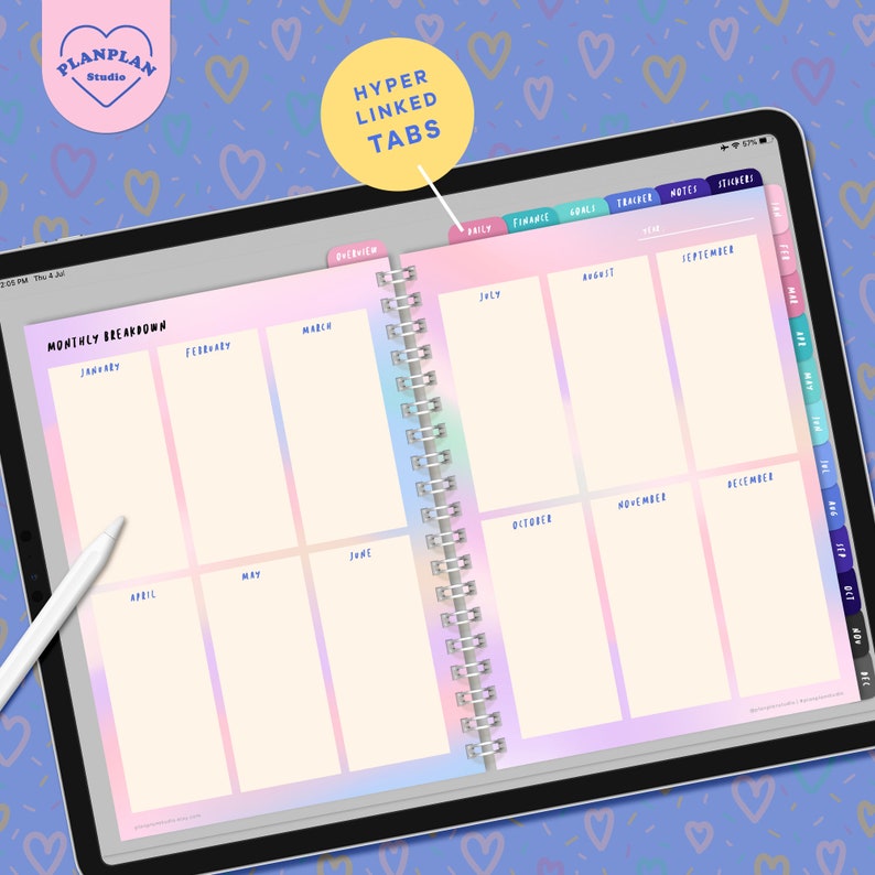 Kawaii Digital Planner iPad Planner Cute Goodnotes Planner Etsy