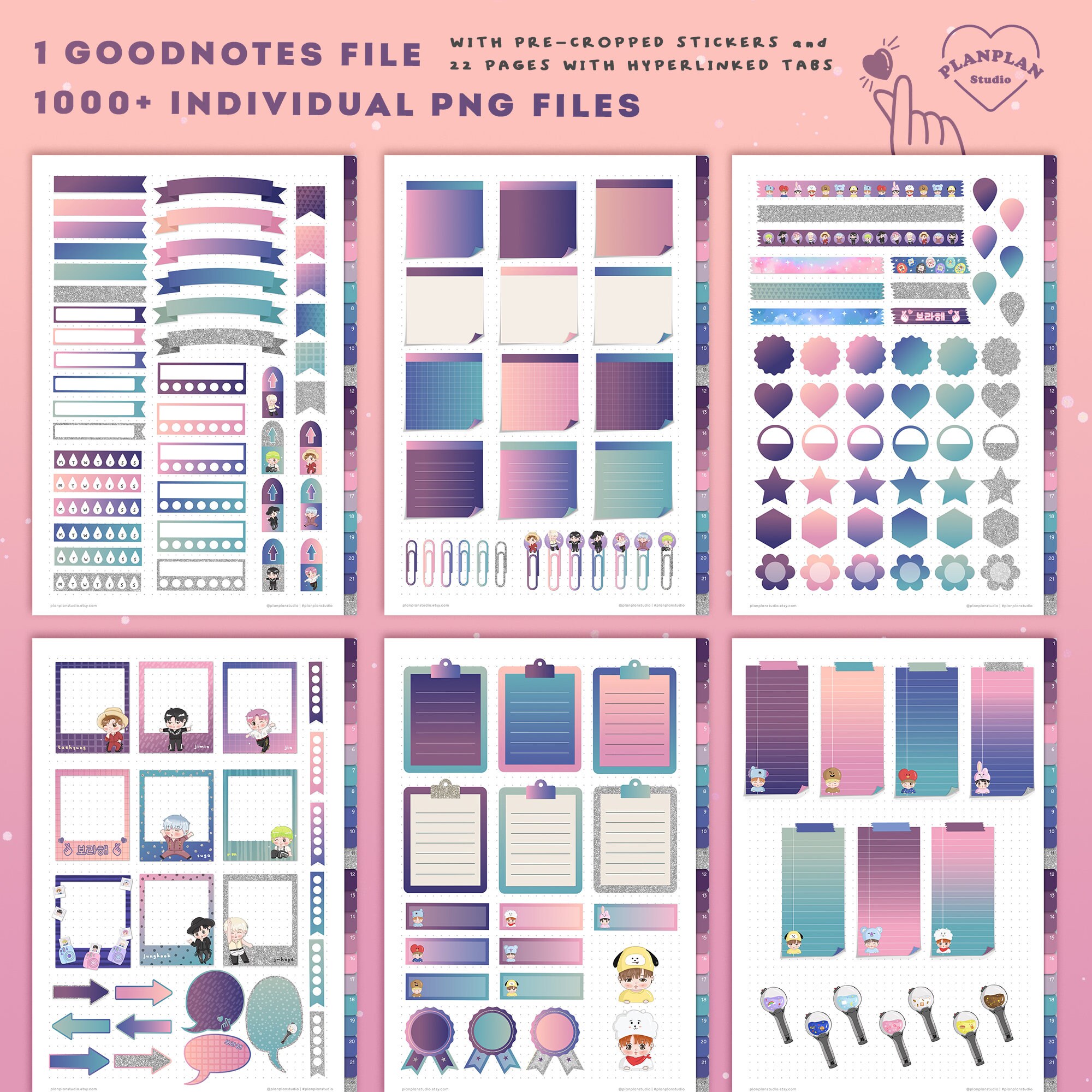 Sticker Layout Kpop Kpop Digital Planner Stickers, Bangtan Monthly Digital Stickers ...