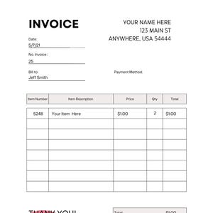 Editable Invoice Template for Canva, Client Invoice, Business Invoice, Custom Invoice Design, Printable Order Form, Canva Business Templates