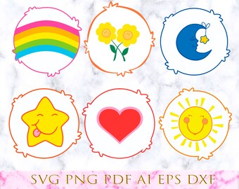 Care Bear Tummies Collection 2 10 Bears svg pdf png file | Etsy