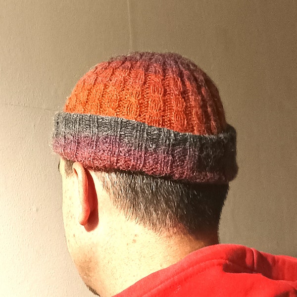 Berretto da pescatore, cappello lavorato a maglia da uomo, cappello lavorato a maglia di lana, MADE TO ORDER