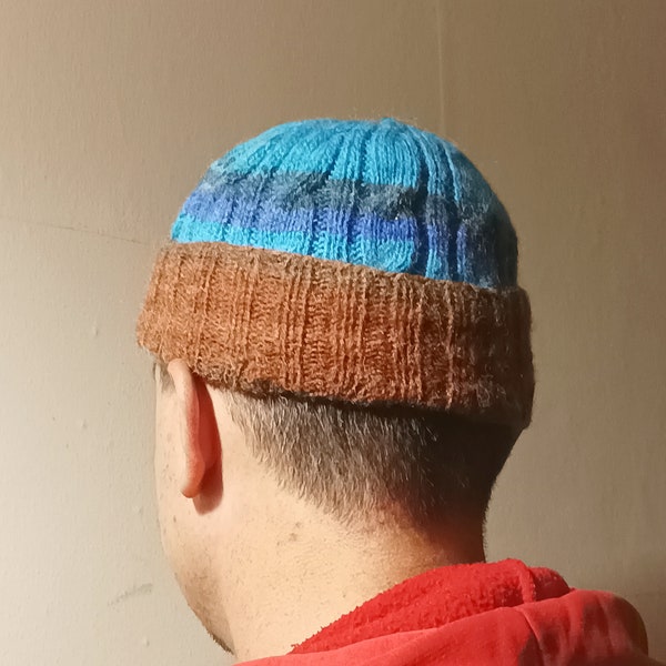 Fisherman beanie, Mens knitted hat, Wool knit hat, MADE TO ORDER