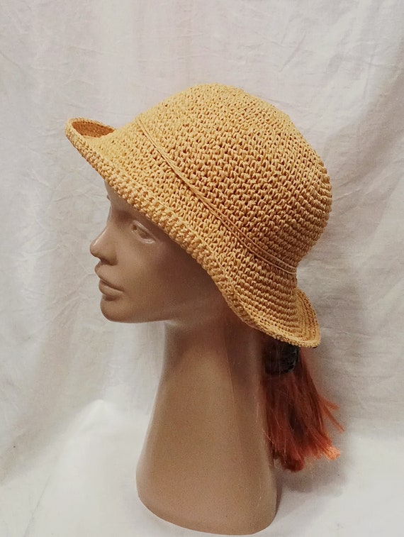 Raffia Bucket Hat, Crochet Bucket Hat Man, Mens Bucket Hat, Women