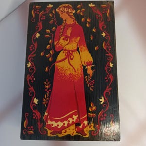 Vintage wooden box - a box for jewelry and trinkets. Hand painted